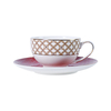 Ensemble de tasses en porcelaine tendre, tasse à thé et soucoupe en porcelaine fine de couleur rouge