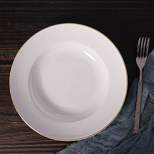 Grande assiette de pâtes ronde en porcelaine blanche pour restaurant
