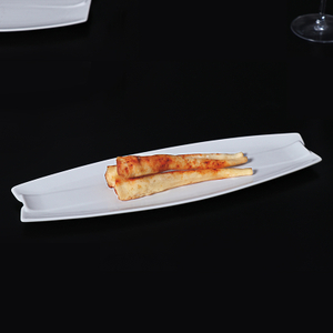 Chaozhou – assiette en céramique, assiette rectangulaire en porcelaine blanche pour Restaurant, vaisselle à Sushi, assiette longue