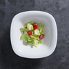 Assiette creuse en porcelaine de verre blanc, bol à soupe carré, assiettes en céramique de verre