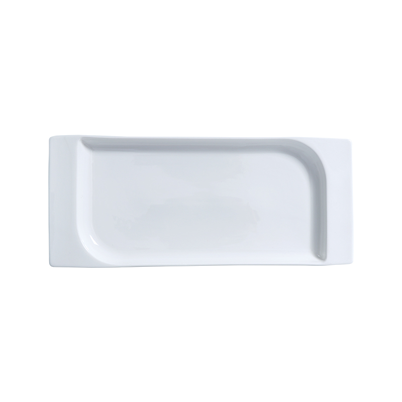 Assiette à dîner en porcelaine assiette rectangulaire volante 13,25 pouces taille (cm) LWH: 33,7*19,2*2,7