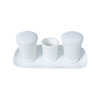 Ensemble de soucoupes à sel et poivre en porcelaine blanche