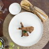 Assiette personnalisée en porcelaine blanche et noire avec bord doré 