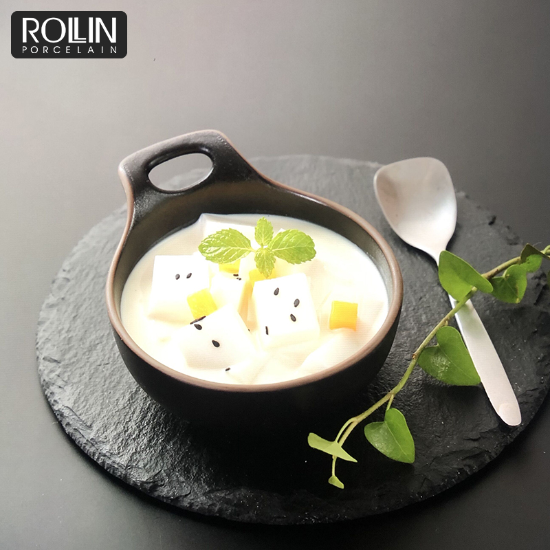 Petits plats à crème, soucoupe en céramique, bol en porcelaine RROLLIN, vaisselle
