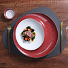 Assiette à Dessert de 12 pouces, assiette de luxe en porcelaine tendre rouge et blanche, assiette Appertizer