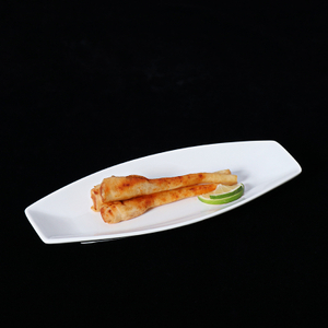 Assiette longue blanche Assiette à sushi Assiette rectangulaire longue