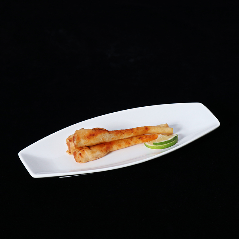 Assiette longue blanche Assiette à sushi Assiette rectangulaire longue