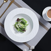 Assiette de service en céramique blanche, assiette à pâtes, assiette en grès profond pour Restaurants