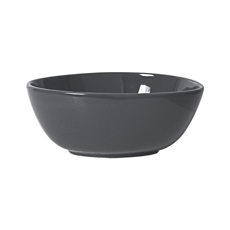 Bol carré irrégulier en céramique durable, gris foncé