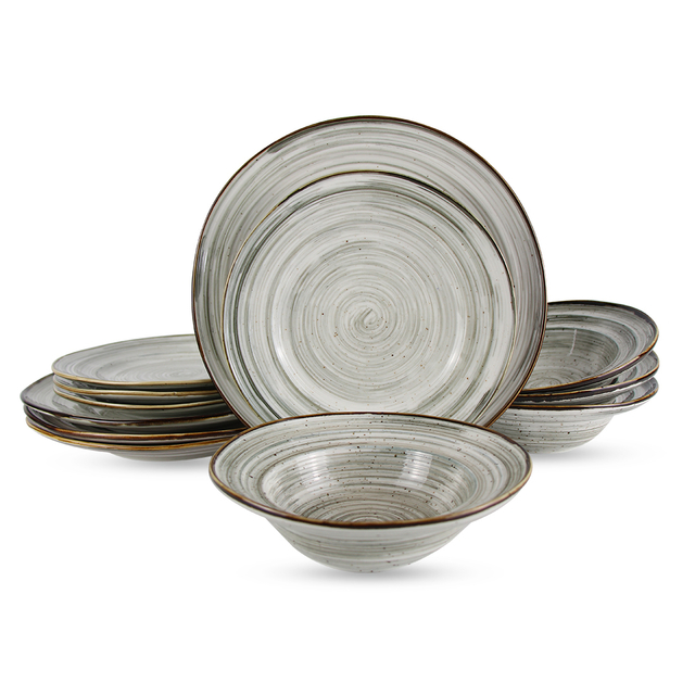 Service de table 12 pièces, service de vaisselle en porcelaine