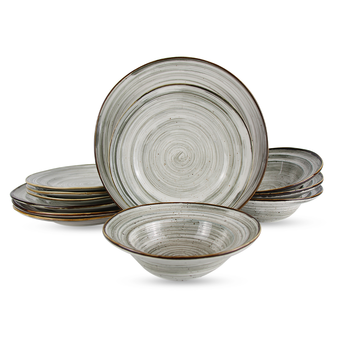 Service de table 12 pièces, service de vaisselle en porcelaine