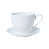 Tasses et assiettes en porcelaine blanche de 5 à 6 onces