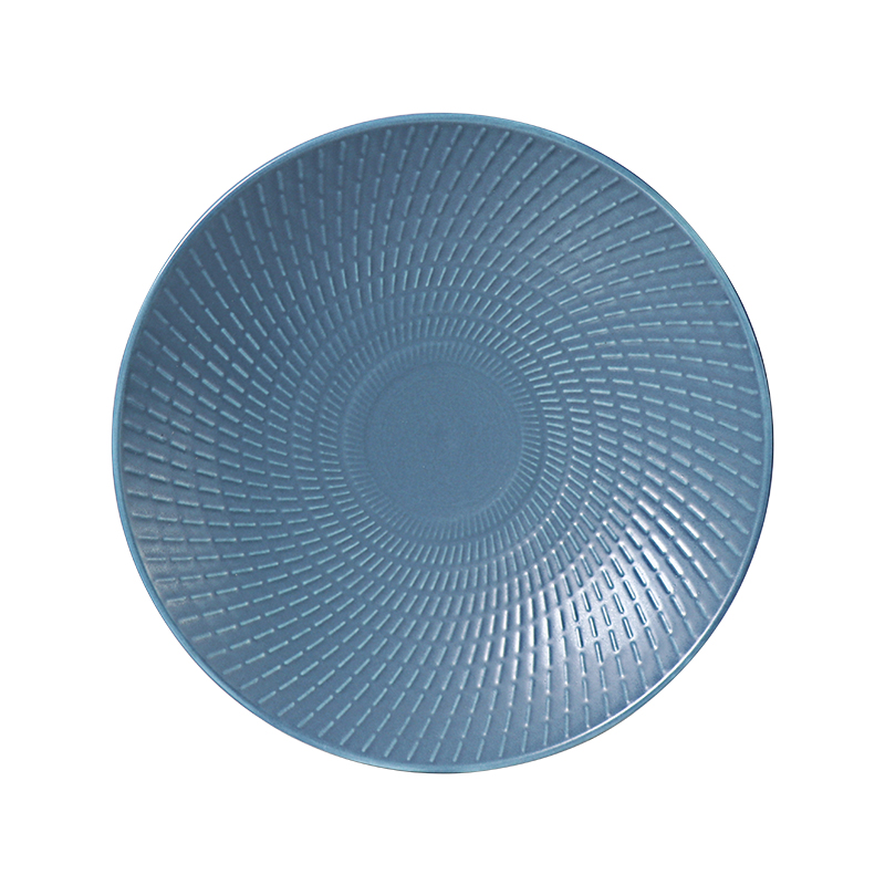 Assiette creuse ronde en porcelaine - Bleu royal