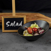 Bols en grès Plats à salade irréguliers noirs pour restaurant