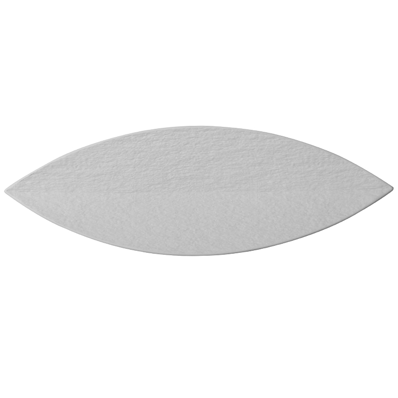 Assiette en forme de feuille en céramique, assiette à gâteau noire et blanche mate, assiette à sushi