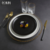 Vaisselle de restaurant, vaisselle noire et blanche, ensemble d'assiettes en grès 