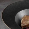 Assiette creuse en céramique noire, assiette à pâtes profondes, vaisselle pour Restaurant