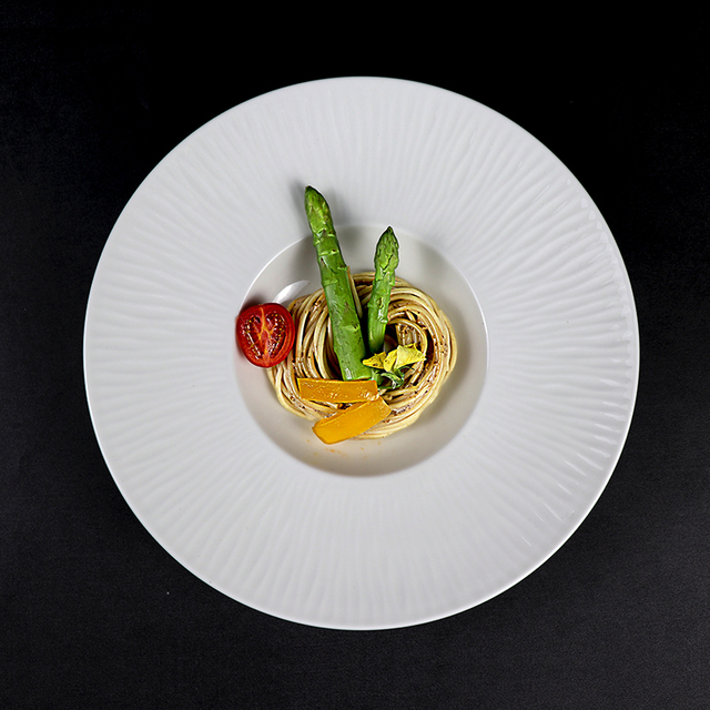 Assiette à pâtes en porcelaine blanche de 11,25 pouces, assiette creuse, vaisselle de restaurant