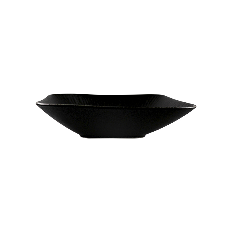 Assiette profonde carrée en porcelaine mate noire, bol carré de 1500ml, assiette de restaurant de 50 onces