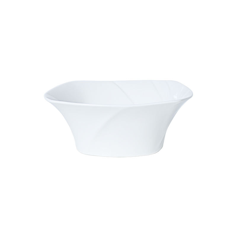 Bol carré en porcelaine blanche, bols en céramique de forme irrégulière