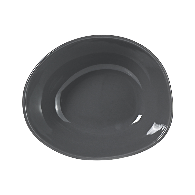 Bol carré irrégulier en céramique durable, gris foncé