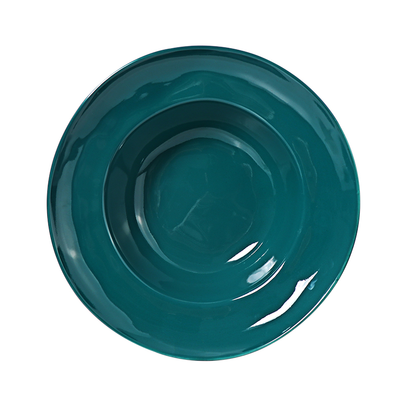 Assiette creuse à bord écologique vert brillant pour le commerce de gros