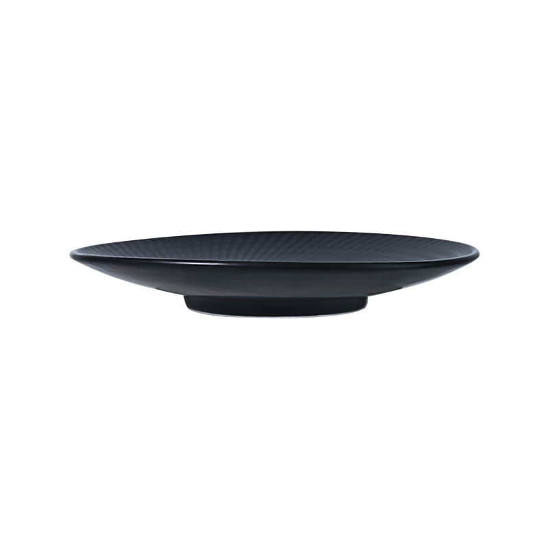 Plat en céramique émaillée noire brillante