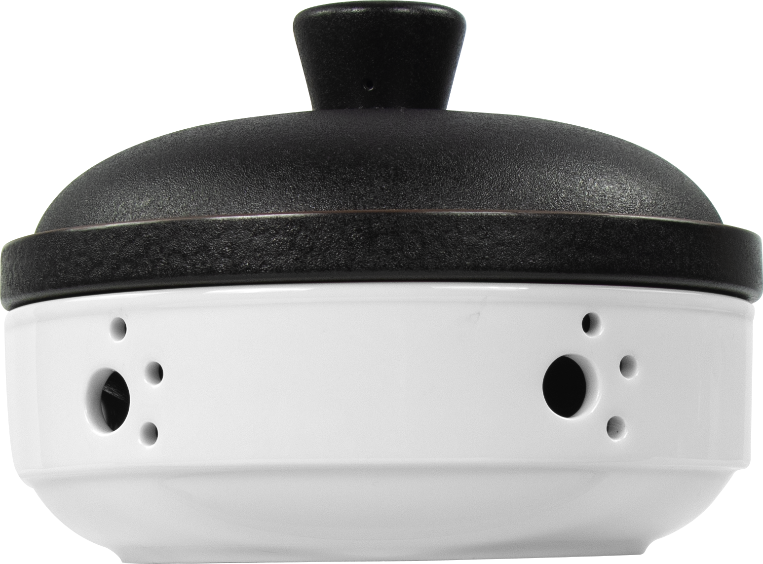 Assiette creuse en porcelaine avec couvercle GET TORTILLERO avec TAPA 19,7 CM noir 