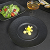 Vaisselle en porcelaine nouvelle conception Matt Frosting Black Restaurant Plate