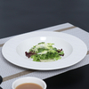 Assiette de service en céramique blanche, assiette à pâtes, assiette en grès profond pour Restaurants