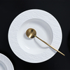 Ensemble d'assiettes coupées en céramique blanche, assiette de dîner de Restaurant, ensemble en grès
