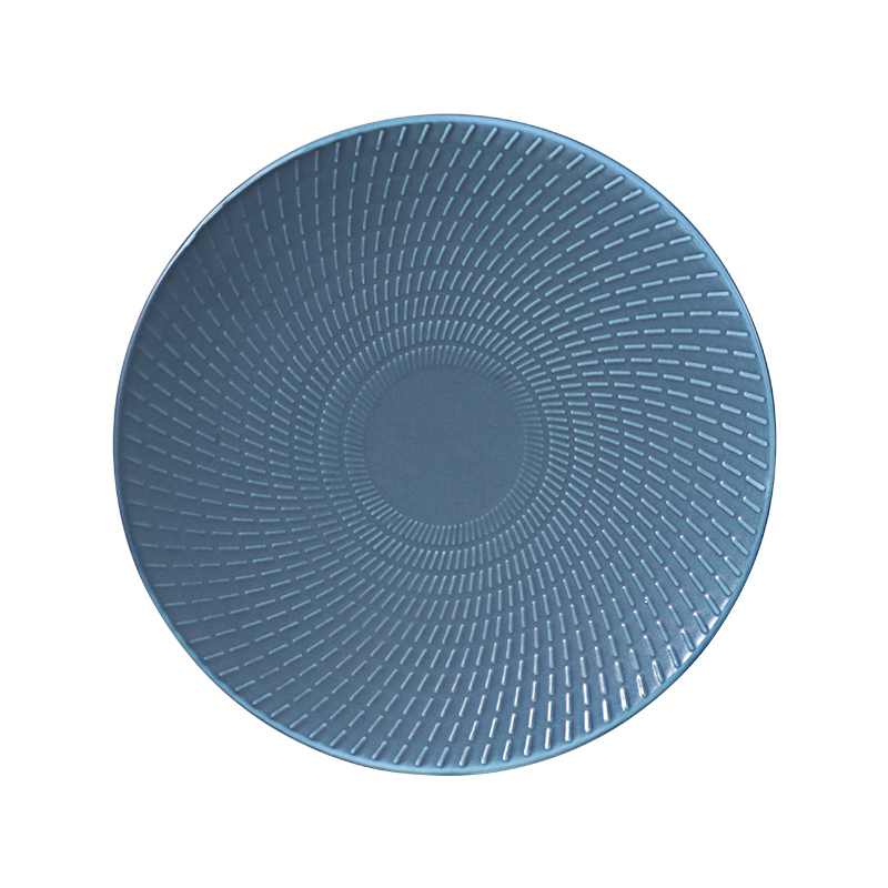 Tasses et assiettes à café en porcelaine bleu royal mat