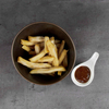 Bol incliné en céramique, assiette à collation en porcelaine noire, plats à frites, bols