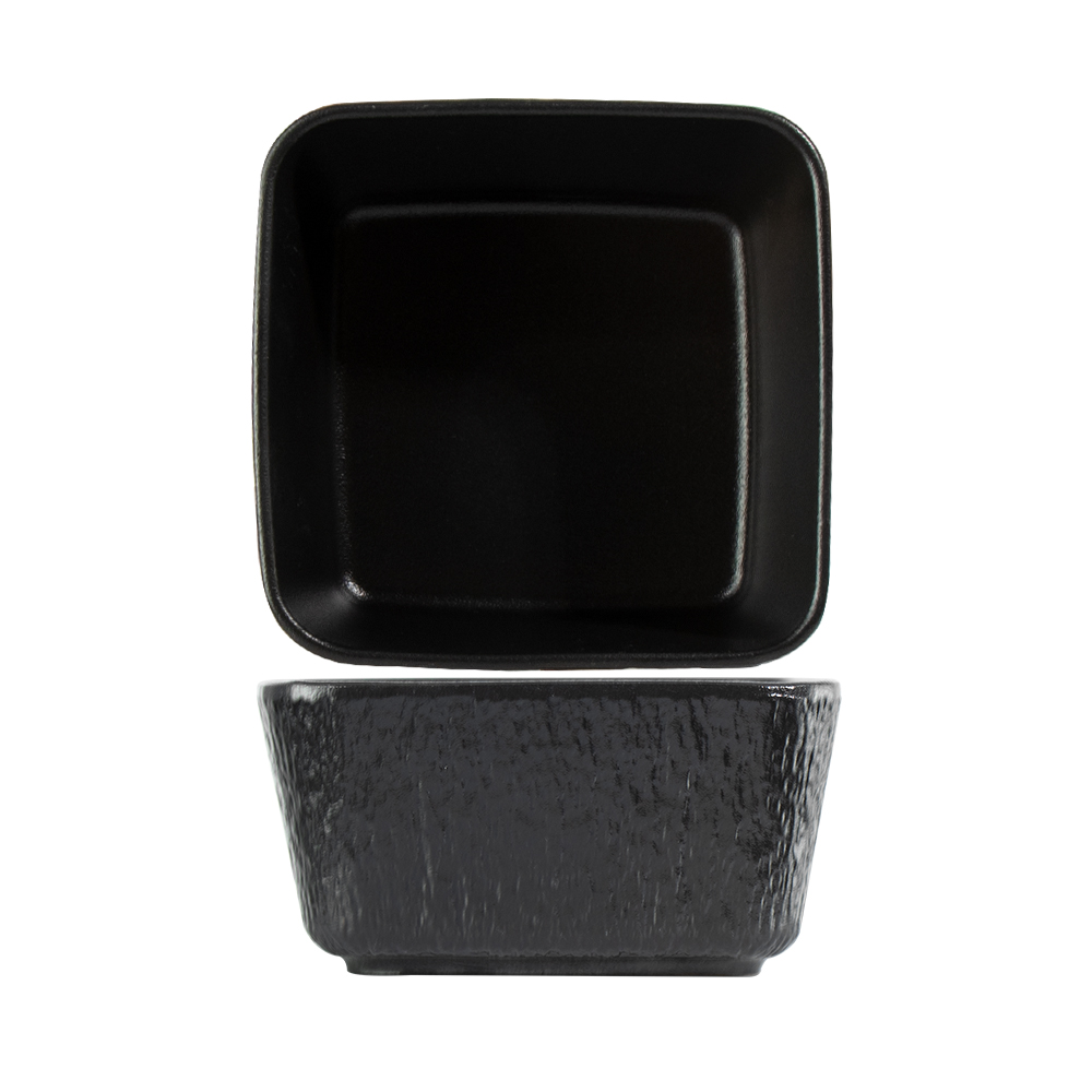 Bols empilables noirs et blancs Bols droits carrés - Porcelaine