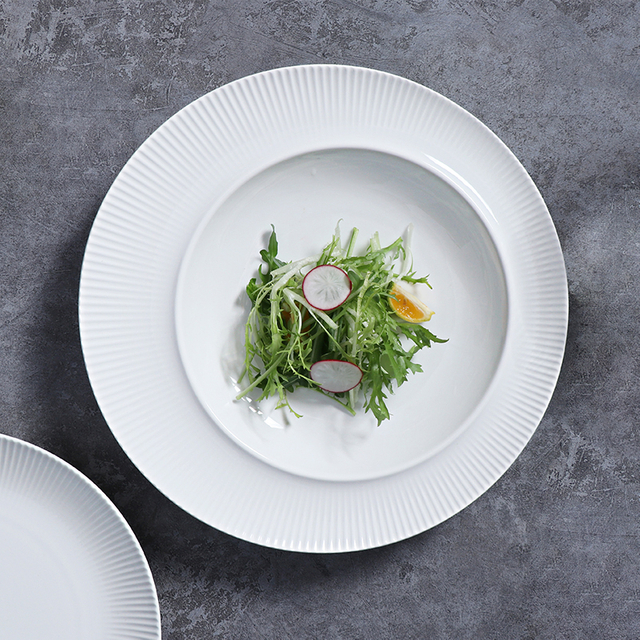 Service d'hospitalité Chaozhou vaisselle en céramique de forme irrégulière, assiettes de Restaurant modernes