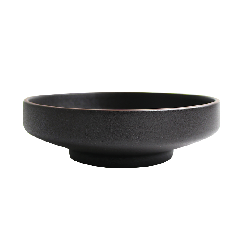 Assiette creuse en céramique noire, assiette à soupe en porcelaine, assiette à ragoût pour Restaurant