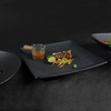 Assiette carrée noire en porcelaine, vaisselle de restaurant