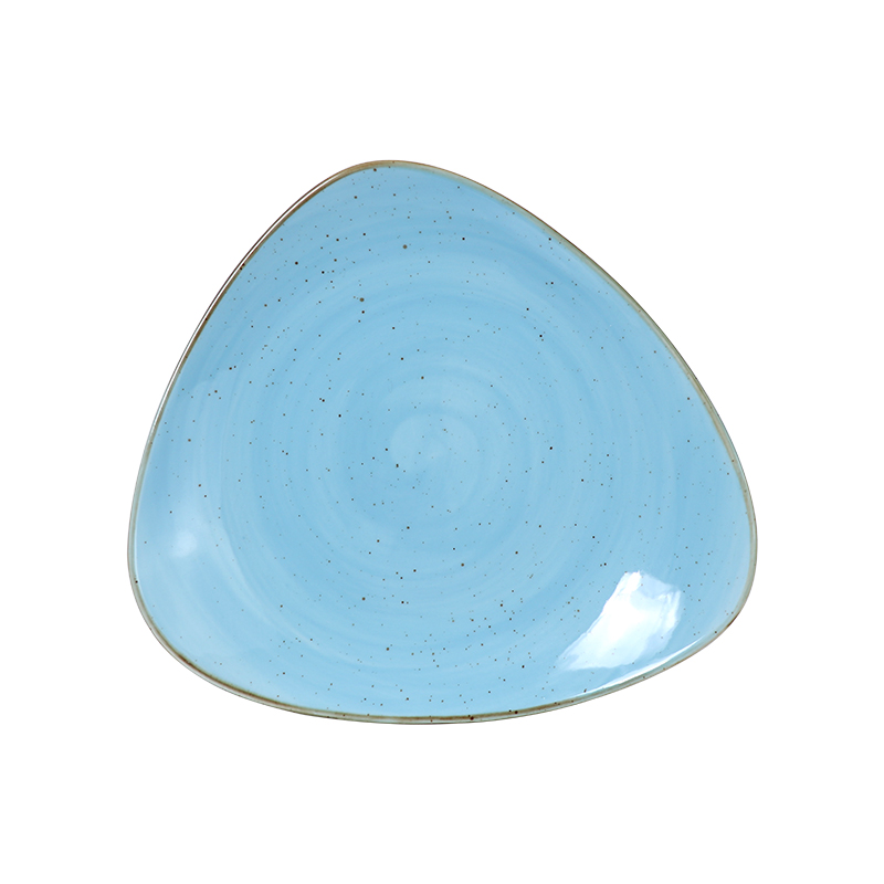 Assiette triangulaire irrégulière Blue Stone Ware 