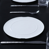 Assiettes rondes en céramique blanche, assiette à dîner en porcelaine pour Banquet, assiette de chargeur ronde, assiettes de vaisselle de Restaurant