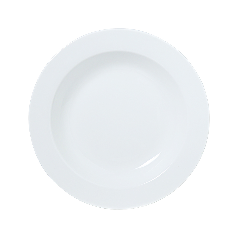 Fournisseur d'hôtel assiette à soupe Chaozhou usine de céramique assiettes en céramique blanche ronde assiette à soupe en porcelaine blanche pour Restaurant
