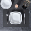 Assiettes de restaurant en porcelaine blanche avec couvercle