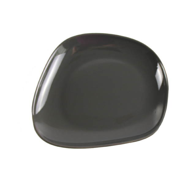 Assiettes à manger de cuisine américaine pour manger des aliments sûrs, gris foncé, émaillé brillant