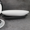 Bols rectangulaires en porcelaine à assiettes longues en céramique pour la maison