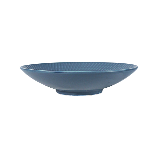 Assiette creuse ronde en porcelaine - Bleu royal