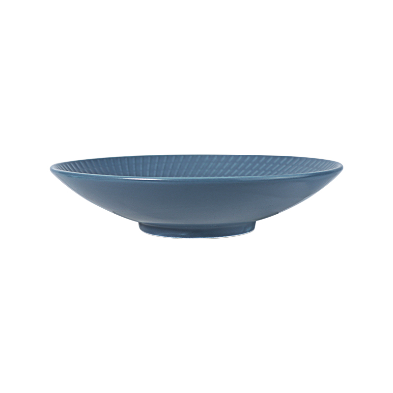 Assiette creuse ronde en porcelaine - Bleu royal