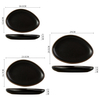 Assiette en céramique irrégulière, vaisselle, assiettes à dîner, assiettes noires en céramique