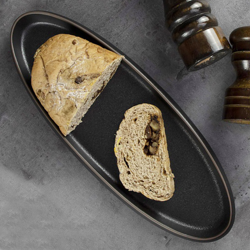 Assiette ovale durable en céramique, assiettes ovales en céramique sûres pour micro-ondes, vaisselle de restaurant d'hôtel, vente en gros