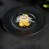 Vaisselle en porcelaine nouvelle conception Matt Frosting Black Restaurant Plate