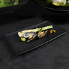 Assiette rectangulaire en porcelaine, vaisselle, nouveau Design, assiette de Restaurant noire mate