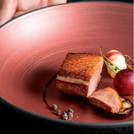 Assiette à dîner en porcelaine Copper Glow pour restaurants